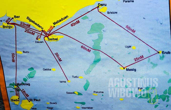 Peta daerah pesisir. Saibai, Boigu, dan Dauan adalah wilayah Australia (AGUSTINUS WIBOWO)