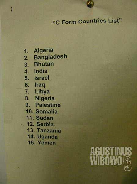 The "Red List" countries to Pakistan