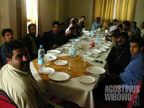 A lavish farewell party in a 'hotel' (aka restaurant) in Muzaffarabad