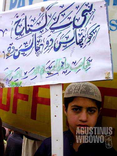 Children also take part in the protest