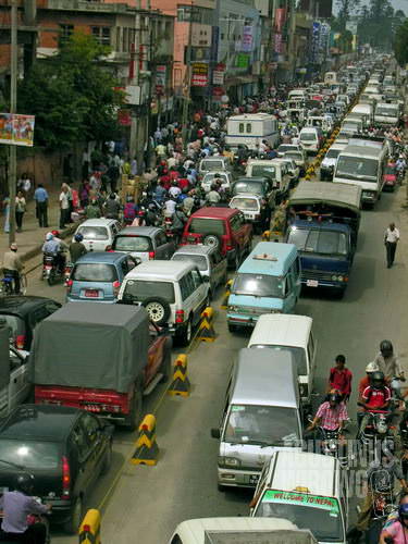 Jalanan Kathmandu macet luar biasa gara-gara demonstrasi (AGUSTINUS WIBOWO)